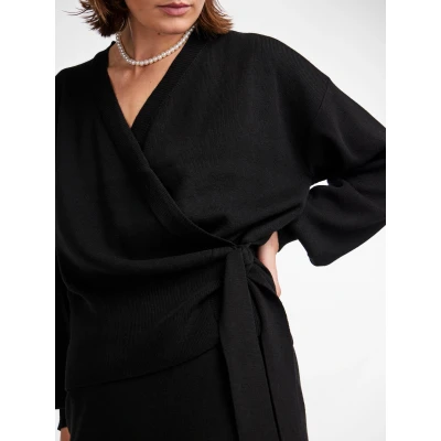 Abbildung von YAS Yasassi WRAP Cardigan Strickjacke, Damen, Größe: XS, Black