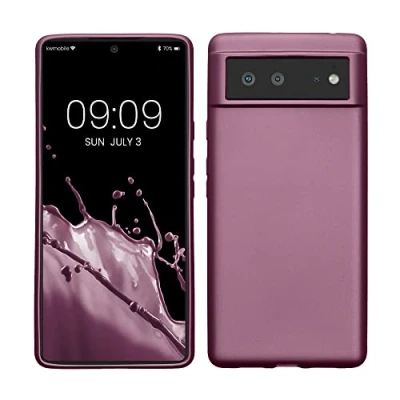 Abbildung von kwmobile Case kompatibel mit Google Pixel 6 Hülle Schutzhülle aus Silikon metallisch schimmernd Handyhülle Metallic Lavendel
