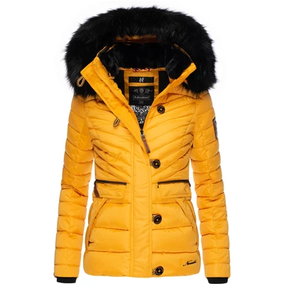 Abbildung von Navahoo Winterjacke &quot;Wisteriaa&quot;, mit Kapuze, Warm gefütterte Steppjacke Kunstfell Kapuze