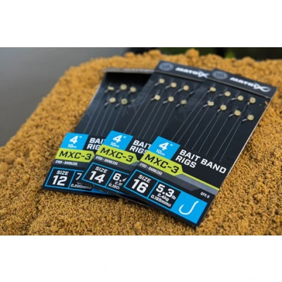 Abbildung von Matrix MXC 3 Size 12 Barbless / 0,20mm 4&quot; (10cm) Bait Band 8pcs Friedfisch Vorfächer