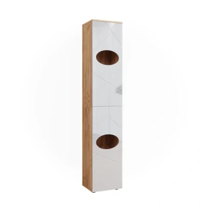 Abbildung von Vicco Wäscheschrank Irma, Goldkraft Eiche/Weiß Hochglanz, 37.2 x 192 cm