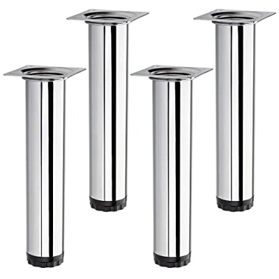 Abbildung von SO TECH® Möbelfuß 4 Stück BRAVO Höhe 200 mm (10 mm) Ø 40 Chrom poliert, höhenverstellbar, aus Stahl, belastbar bis 50 kg pro Stützfuß