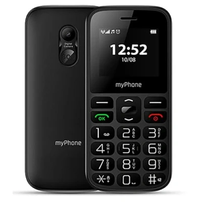 Abbildung von MP myPhone Halo A, Tastentelefon für Seniorenm das Telefon Oma und Opa, Mobiltelefon ohne Vertrag, Kamera, Farbdisplay 1,77&quot;, Akku 800mAh, große Tasten, SOS Taste, Fackel, Radio, Dual SIM,Schwarz