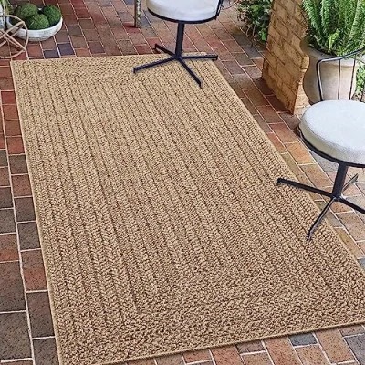 Abbildung von Teppich Traum Outdoor Läufer modern robust Jute Look wetterfest Balkon Garten Terrasse 60x90 cm