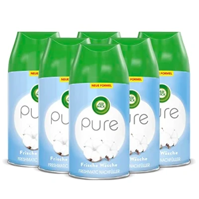 Abbildung von Air Wick Raumduft Freshmatic Max PURE Nachfüller Frische Wäsche 6 x 250ml (Vorratspack, St., Automatisches Duftspray), mit ätherischen Ölen