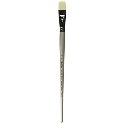Abbildung von Winsor &amp; Newton 5524018 Artisan Synthetikfaser Pinsel mit Leistungsmerkmalen von Schweineborsten, robust und haltbar, perfekt für dickflüssige Öl Farbe Flachpinsel / kurz langer Stiel Nr.18