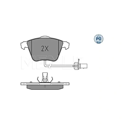 Abbildung von MEYLE 025 239 5020/PD Bremsbelagsatz PD Quality Vorderachse inkl. Verschleißwarnkontakt mit Anti Quietsch Blech AUDI: A4 B6 Avant, B7 Avant