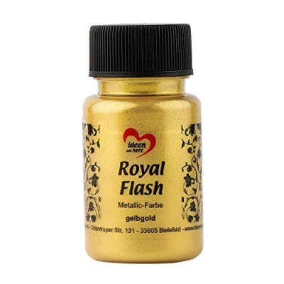 Abbildung von Ideen mit Herz Royal Flash, Acryl Farbe, metallic, feinsten Glitzerpartikeln, 50 ml (gelbgold)