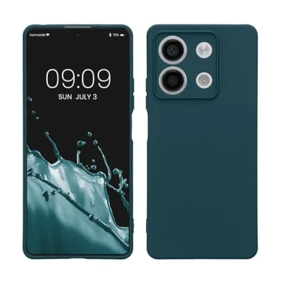 Abbildung von kwmobile Slim Case kompatibel mit Xiaomi Redmi Note 13 5G Hülle Handyhülle aus Silikon in Petrol matt