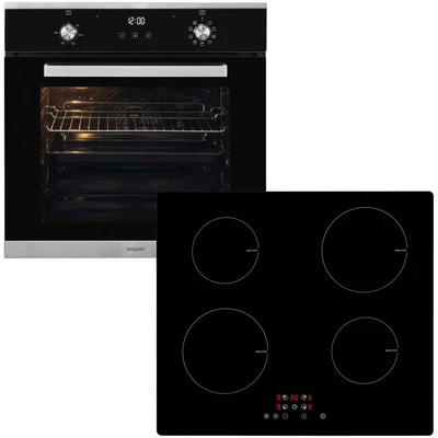 Abbildung von exquisit Backofen Set &quot;BAKOIN76701H&quot;, EBE76 9 H 020 inox, mit Teleskopauszug nachrüstbar