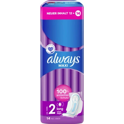 Abbildung von Always Maxi Damenbinden Long mit Flügeln (Größe 2)