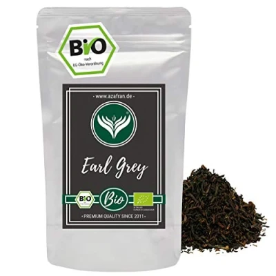 Abbildung von Azafran BIO Earl Grey Schwarzer Tee Darjeeling Schwarztee mit Bergamotte Öl lose 250g