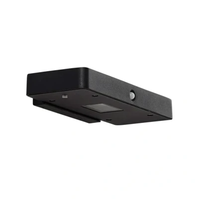 Abbildung von Lucande LED Solar Wandleuchte Tavon, eckig, schwarz, Sensor