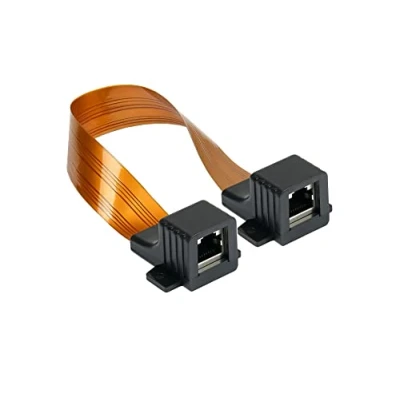 Abbildung von Good Connections RJ45 Ethernet LAN Tür /Fensterdurchführung High Quality, extrem flach beidseitig Buchse Gesamtlänge inkl. Stecker 30 cm, flexible Länge 23 cm