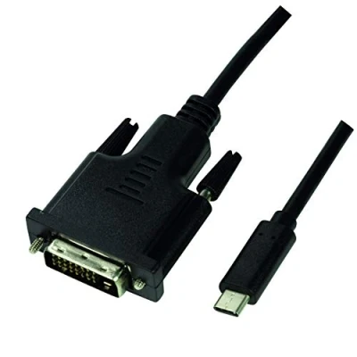 Abbildung von LogiLink UA0331 USB C (3.2 Gen1) auf DVI D (24+1) Anschlusskabel, FHD 1080p/60 Hz, 1,8m Schwarz
