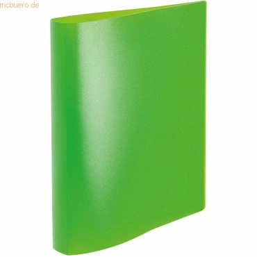 Abbildung von HERMA Ringbuch A4 Neon Grün Transluzent, schmal, 2 Ringe, 25 mm breit, Ringordner aus Kunststoff mit Niederhalter für Kinder, Jungen und Mädchen