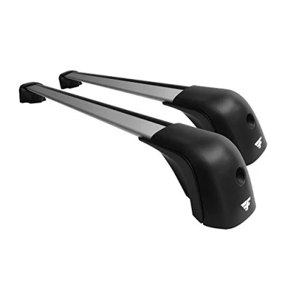 Abbildung von Farad Compact aerodynamische und super leise Dachträger aus Aluminium in grau für Audi A4 Avant B8 2008 2015 mit niedrigen Dachreling