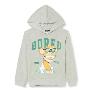 Abbildung von LMTD Bored APE Kapuzenpullover für Kinder, Größe: 146/152, Grey melange
