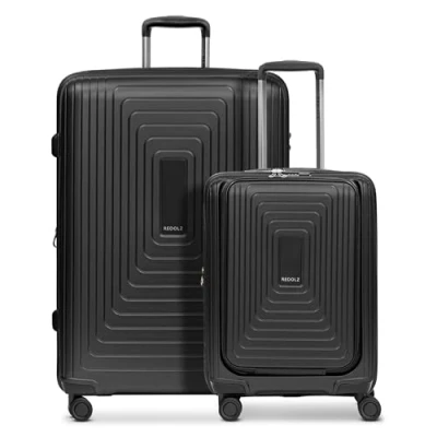 Abbildung von REDOLZ Hartschalen Koffer Set 2 teilig S Trolley 40 x 23 55 cm mit Laptopfach 3,2 kg + L 52 34 77 4,4 alle 5 Dehnfalte für Damen &amp; Herren (Essentials 14)