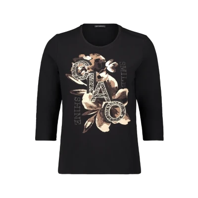 Abbildung von Betty Barclay MIT Placement Langarmshirt, Damen, Größe: 36, Patch black brown