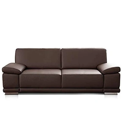 Abbildung von CAVADORE 3,5 Sitzer Sofa Corianne in Kunstleder / Großes Lederoptik hochwertigem und modernem Design Mit verstellbaren Armlehnen 248 x 80 99 braun