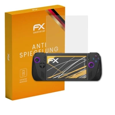 Abbildung von atFoliX Panzerfolie kompatibel mit Asus ROG Ally X 2024, RC72LA Schutzfolie, entspiegelnde und stoßdämpfende FX Folie (3X)