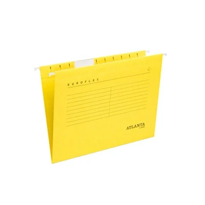 Abbildung von Jalema 2652742400 Hängemappen Euroflex, Hängeregister DIN A4, seitlich offen, Sichtreiter, FSC® zertifiziert, 25er Packung, gelb