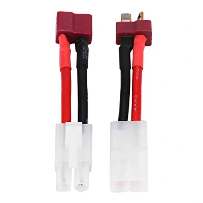 Abbildung von RC T Stecker Draht Set, 14 AWG Kabel Plug Male to Female/T Female Silikon 5cm Adapterkabel für Akku des Modells Aufladen 2 Stücke