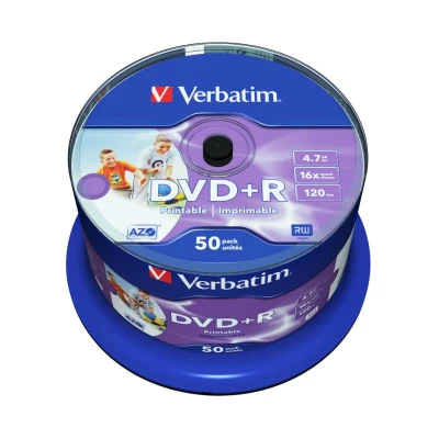 Abbildung von DVD+R 4,7 GB VERBATIM Photo Printable 16x Cakebox 50 Stück