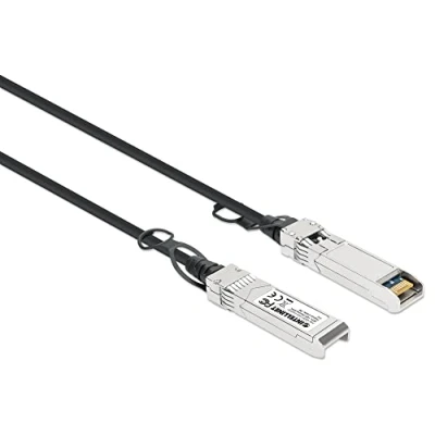 Abbildung von Intellinet SFP+ 10G Passives DAC Twinax Kabel auf SFP+, 0,5 m, MSA konform für maximale Kompatibilität, Direct Attach Copper, AWG 30, schwarz