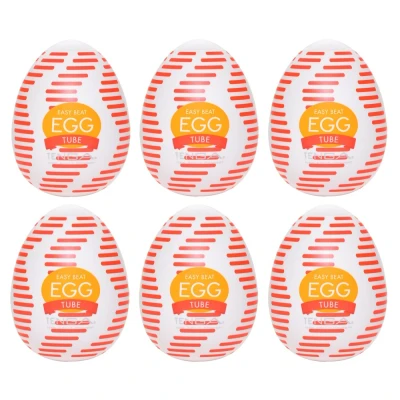 Abbildung von Masturbator „Egg Tube“ mit gerippter Wellen Stimulationsstruktur