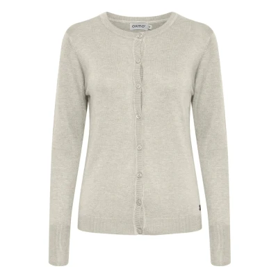 Abbildung von Oxmo Strickjacke, Damen, Größe: Large, Oyster grey melange