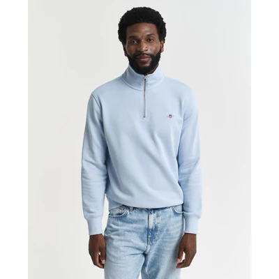 Abbildung von GANT Herren REG Shield Half Zip Sweat Sweatshirt, Fresh Blue, Small