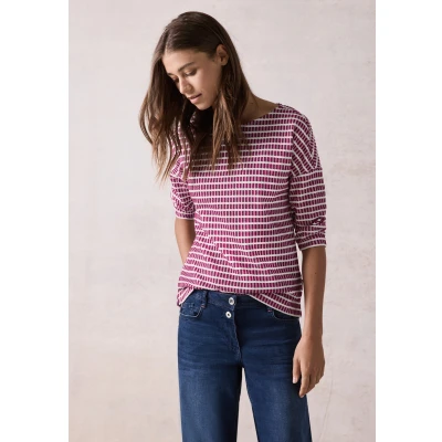 Abbildung von Cecil Struktur Langarmshirt, Damen, Größe: XS, Pink