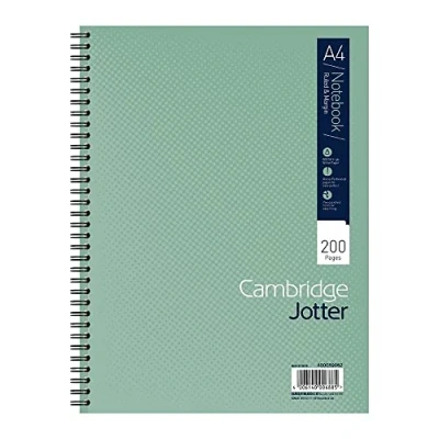 Abbildung von Cambridge Notizbuch, A4, Spiralbindung, liniert, 200 Seiten, einzelner Notizblock, grün