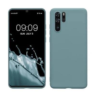 Abbildung von kwmobile Hülle kompatibel mit Huawei P30 Pro weiches TPU Silikon Case Cover geeignet für kabelloses Laden Antique Stone