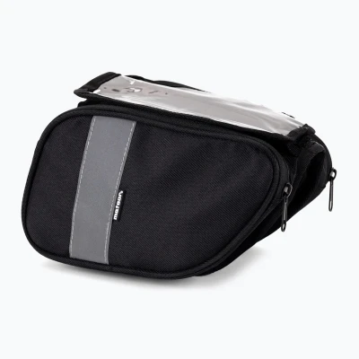 Abbildung von meteor Fahrradtasche Fahrradrahmentasche Doppel Etui wasserdichtes Telefon Pannier mit Touchscreen Handyhülle (TORYS, Schwarz)