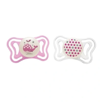 Abbildung von Chicco Physio Light Silikon Schnuller, sterilisierbar, 2 Stück, Rosa, 6 m