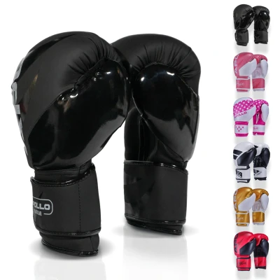 Abbildung von Apollo Boxhandschuhe Männer aus PU Leder Thai Damen und Herren für Boxsack, Training, Sparring, Fitness, MMA Handschuhe Kickbox Boxing Gloves 12/14/16oz.