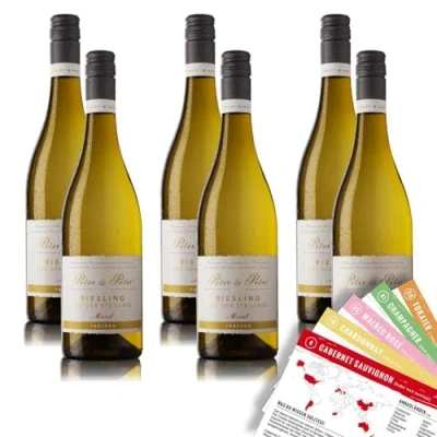 Abbildung von 6 Flaschen Peter &amp; Grauburgunder Pinot Grigio Weisswein, trocken, sortenreines Weinpaket + VINOX Weinkarten (6x0,75 l)
