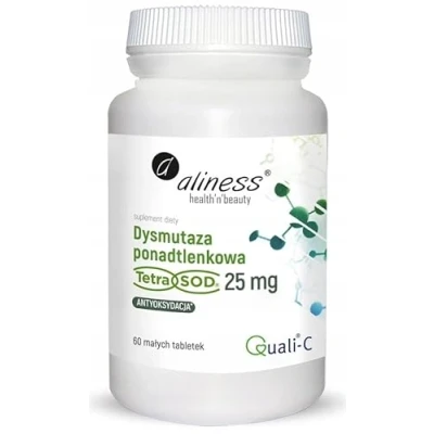 Abbildung von Aliness Superoxid Dismutase (Tetra Sod) 25mg pro Kapsel Antioxidation Glutenfrei 60 Tabletten
