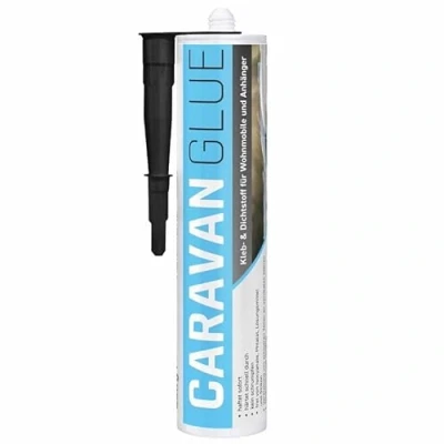 Abbildung von EVERGLUE Caravan Glue 1K MS Montagekleber UV beständig 440g Kartusche Polymer Kraftkleber extra stark elastischer Kleb und Dichtstoff zum Kleben Abdichten am Camper, Caravan, Wohnmobil