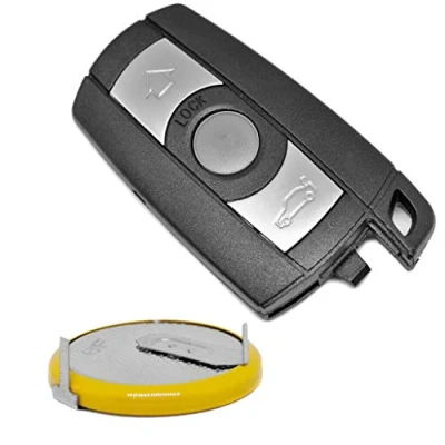 Abbildung von Auto Schlüssel Funk Fernbedienung Smartkey 1x Gehäuse 3 Tasten + LIR2025 Akku Batterie für BMW