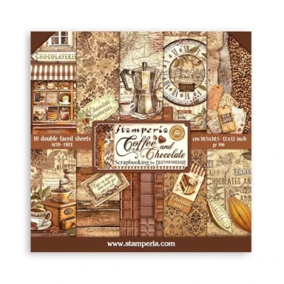 Abbildung von Stamperia Motivpapier Scrapbook Block Coffee and Chocolate, 190 g/qm