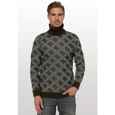 Abbildung von Schwerer Grobstrick Rollkragen Pullover