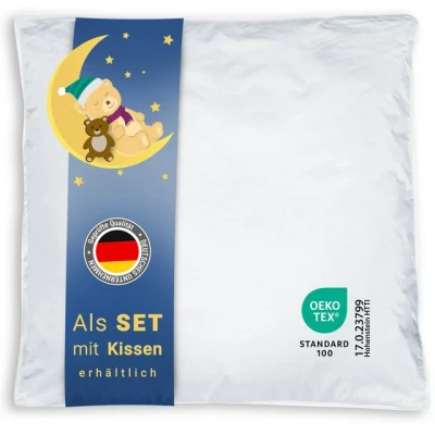 Abbildung von Kinderbettdecke, ZOLLNER, Füllung: 90% Daunen, 10% Federn, 80 x cm, 100% Baumwolle, vom Hotelwäschespezialisten