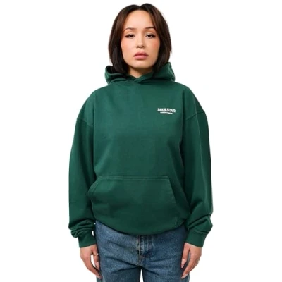 Abbildung von Soulstar Damen Heavy Oversize Hoodie Kapuzenpullover Einfarbig Pullover Backprint Unifarben Kapuzen Sweatshirt Für Frauen S2_Damen_6031 Forest Green Washed S