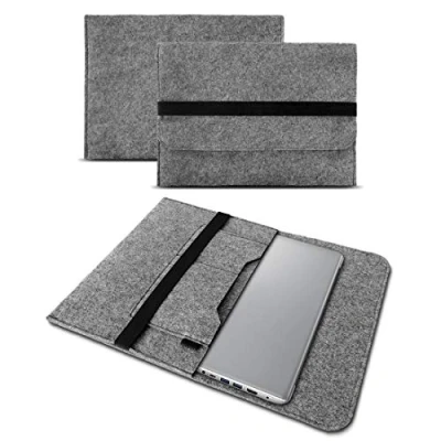 Abbildung von UC Express Laptop Tasche kompatibel mit Lenovo ThinkPad T16 hochwertige Filz Notebook Hülle Case 16 Zoll Cover Schutzhülle, Farbe:Grau