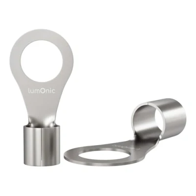 Abbildung von Lumonic 25x Quetschkabelschuhe blank 10 16mm² I RIngkabelschuhe M10 unisoliert Kabelschuhe M10, Rohrkabelschuh 10mm2 16mm2 Ringösen, Quetschverbinde