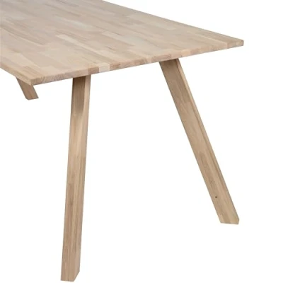 Abbildung von WOOOD Tablo Esstisch 160x90 cm Küchentisch aus Massiver Eichenholz mit 3 Pos. Tischbeine Esszimmertisch für 4 Personen 74.4x160x90